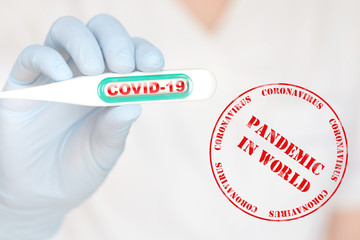 Nurse with COVID-19 test result. - obrazy, fototapety, plakaty
