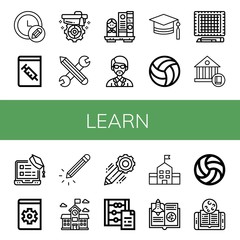 Set of learn icons