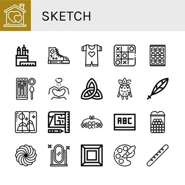 sketch simple icons set