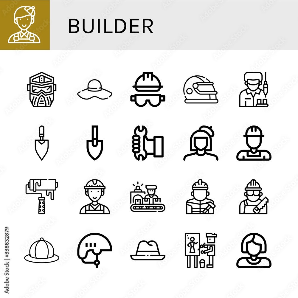 Poster builder icon set