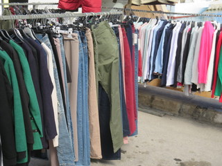 clothes in market