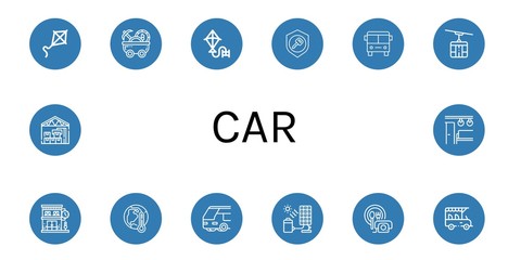 car simple icons set
