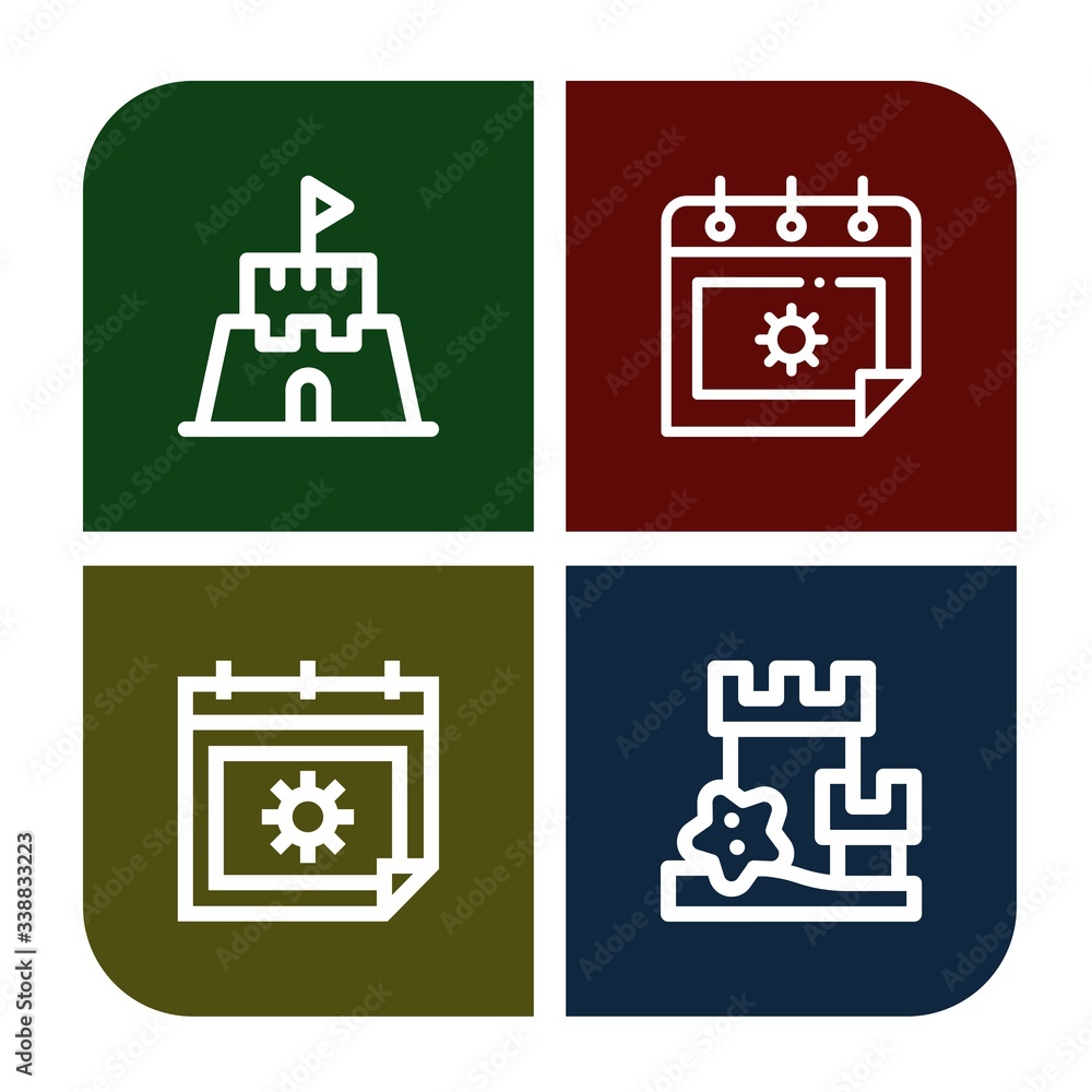 Poster flops simple icons set