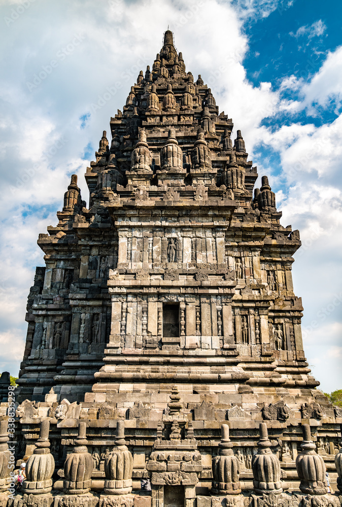 Sticker prambanan temple near yogyakarta. unesco world heritage in indonesia