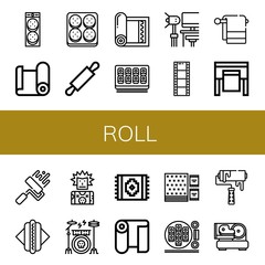roll simple icons set