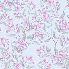 Obraz premium Weigela Flowers Seamless Pattern