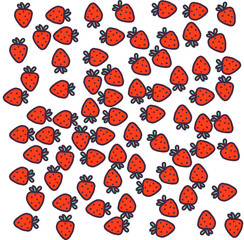 strawberry pattern on white background. Vector illustration