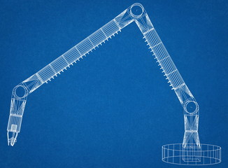 Industrial Robotic Arm Blueprint
