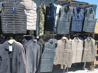 Jackets for sale in a market