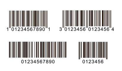 Bar code icons. Product code line bar symbol. Barcode for scan. Supermarket scanning label sign