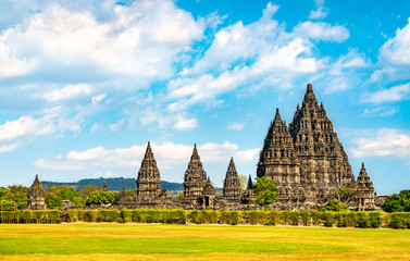 Prambanan Temple near Yogyakarta. UNESCO world heritage in Indonesia - obrazy, fototapety, plakaty