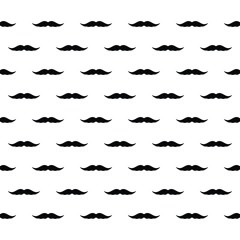 Seamless Pattern Mustache Isolated on White Background, Mustache Wallpaper.