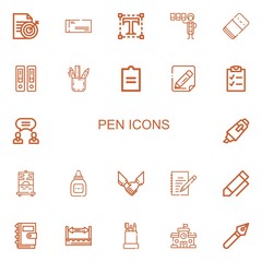 Editable 22 pen icons for web and mobile