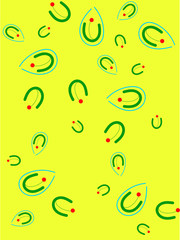 Abstract yellow background with floral elements