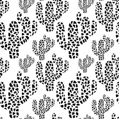 Vector seamless pattern of a cactus in an abstract mosaic geometric style . Creative illustration for fabric, paper and other printing surfaces