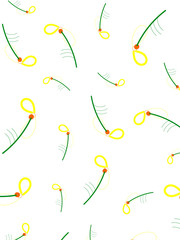Abstract white background with minimalism flowers.