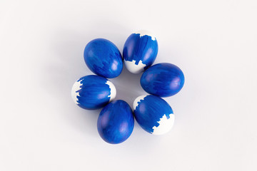 Original group of blue easter eggs