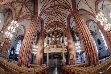 Fototapeta premium Interior of Storkyrkan (The Cathedral Church of Saint Nicholas), the oldest church in Gamla Stan, Stockholm, Sweden - April 2019