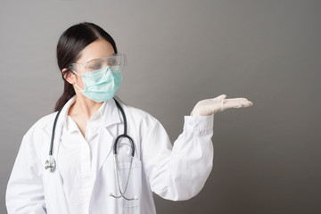 Doctor is showing medical Analytics on her hands