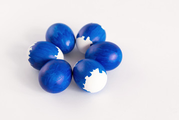 Original group of blue easter eggs