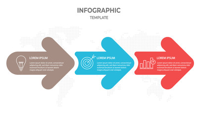 Modern timeline infographic 3 step or options.