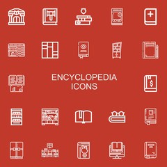 Editable 22 encyclopedia icons for web and mobile