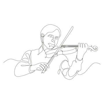 single line drawing violinist playing violin clip art preview
