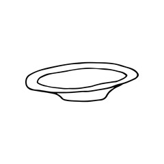 Doodle of hand drawn dishes. Black-white vector illustration for web, booklets, textiles.