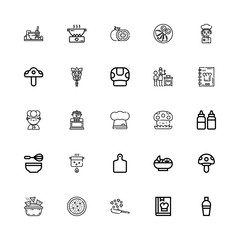 Editable 25 recipe icons for web and mobile