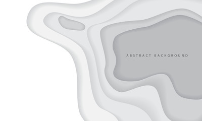 Abstract white grey tone paper cut pattern with blank space design modern style background texture vector illustration.