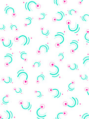 Abstract white background with stylized green flowers.