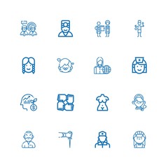 Editable 16 staff icons for web and mobile