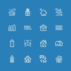 Editable 16 residential icons for web and mobile