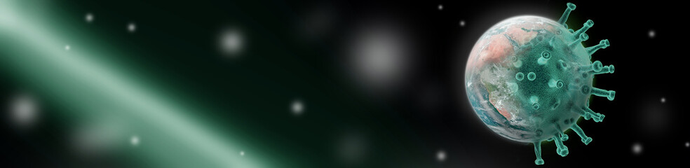 earth with coronavirus in space © SENKI