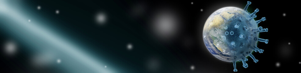 earth with coronavirus in space © SENKI