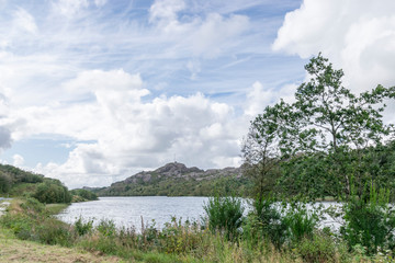 landscape with lake and mountains