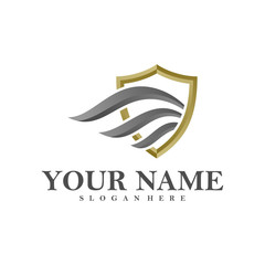 Wing Shield logo vector template, Creative Wings logo design concepts