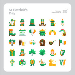 Fototapeta na wymiar Vector Flat Icons Set of St Patrick's Day Icon. Design for Website, Mobile App and Printable Material. Easy to Edit & Customize.