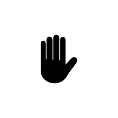 hand stop icon, hand stop sign and symbol vector Design