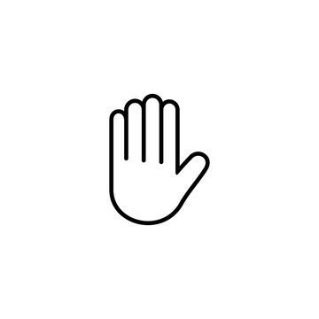 hand stop icon, hand stop sign and symbol vector Design