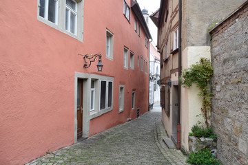 Fototapeta na wymiar Alley of Rothenburg ob der Tauber, Germany