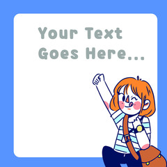 Teen Girl Goes to School College Page Slide Template for Project Presentation