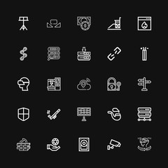 Editable 25 system icons for web and mobile