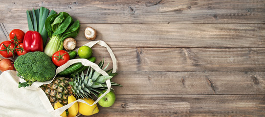 Fresh fruits vegetables cotoon bag Tomato cucumber broccoli pineapple