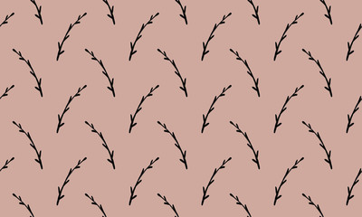 black and white spring branches on a white background. Can be used for print and design. putter illustration