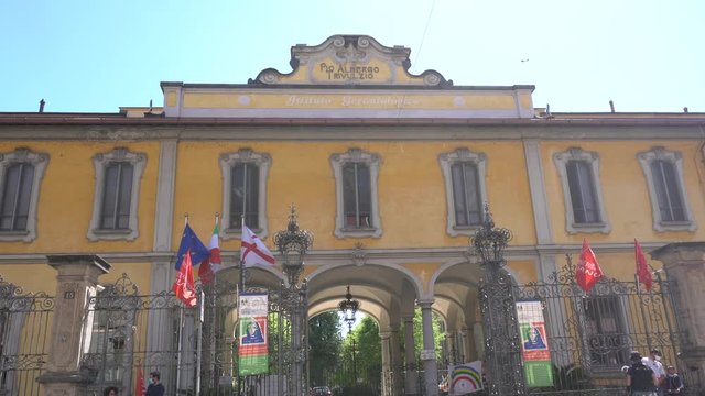 Europe, Italy , Milan 13 april 2020 - Pio Albergo Trivulzio retirement home  during quarantine due n-cov19 Coronavirus epidemic - many victims in the hospital 