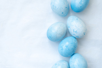 Easter colored egg on a light background background.