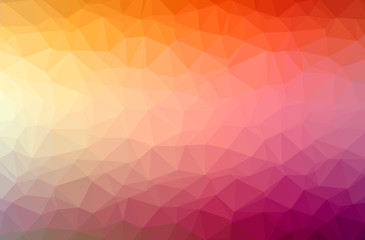 Illustration of abstract Orange, Pink, Red, Yellow horizontal low poly background. Beautiful polygon design pattern.