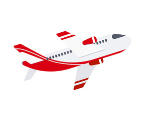 Airplane flat design icon isolated on white background.