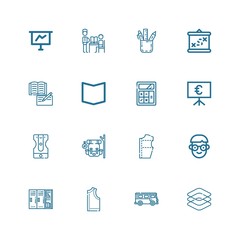 Editable 16 school icons for web and mobile